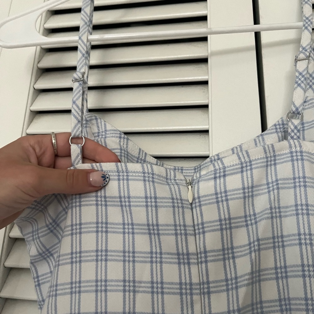 John Galt Blue and White Plaid Dress - Picture 4 of 5